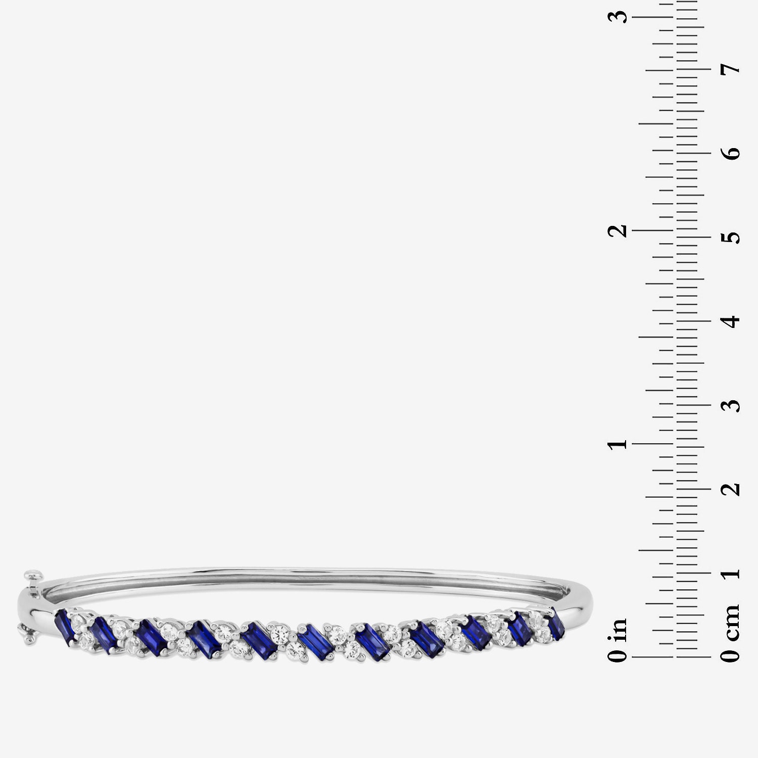 Limited Quantities! Womens Lab Created Blue Ceylon Sapphire Sterling Silver Bangle Bracelet