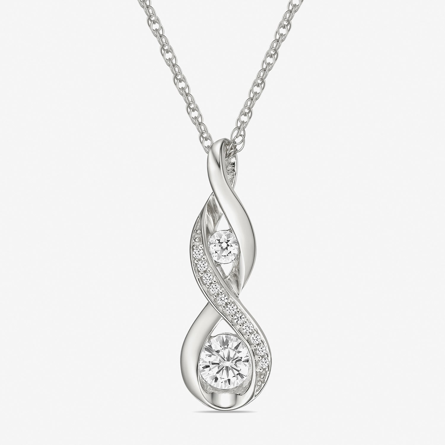 Limited Quantities! Womens Lab Created White Sapphire Sterling Silver 18 Inch Pendant Necklace