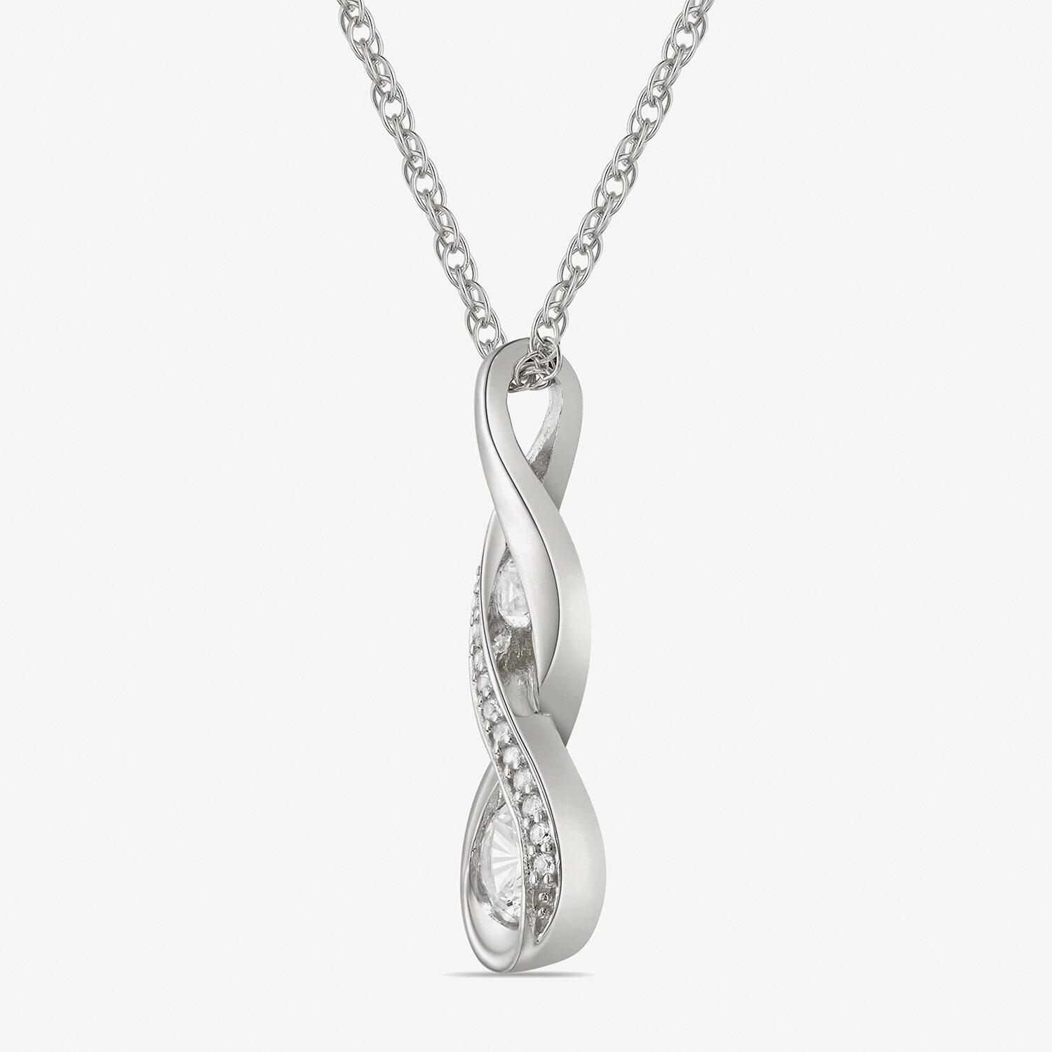 Limited Quantities! Womens Lab Created White Sapphire Sterling Silver 18 Inch Pendant Necklace