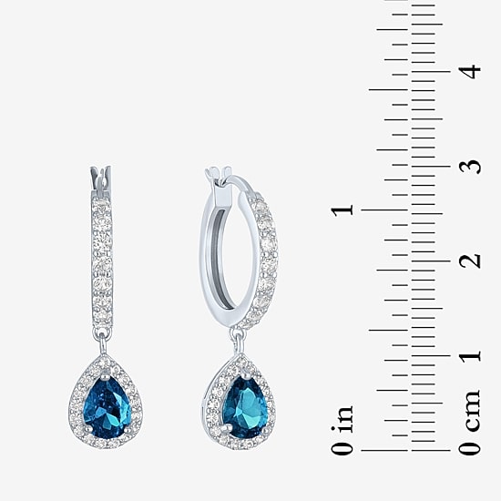 Gemstone Sterling Silver Pear Drop Earrings