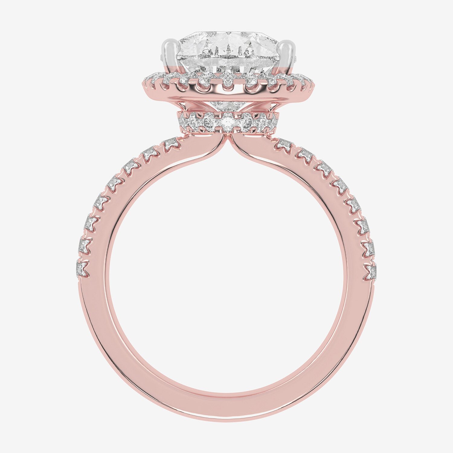 G-H / Vs2-Si1) Womens / CT. T.W. Lab Grown White Diamond 14K Gold Pear Side Stone Halo Engagement Ring