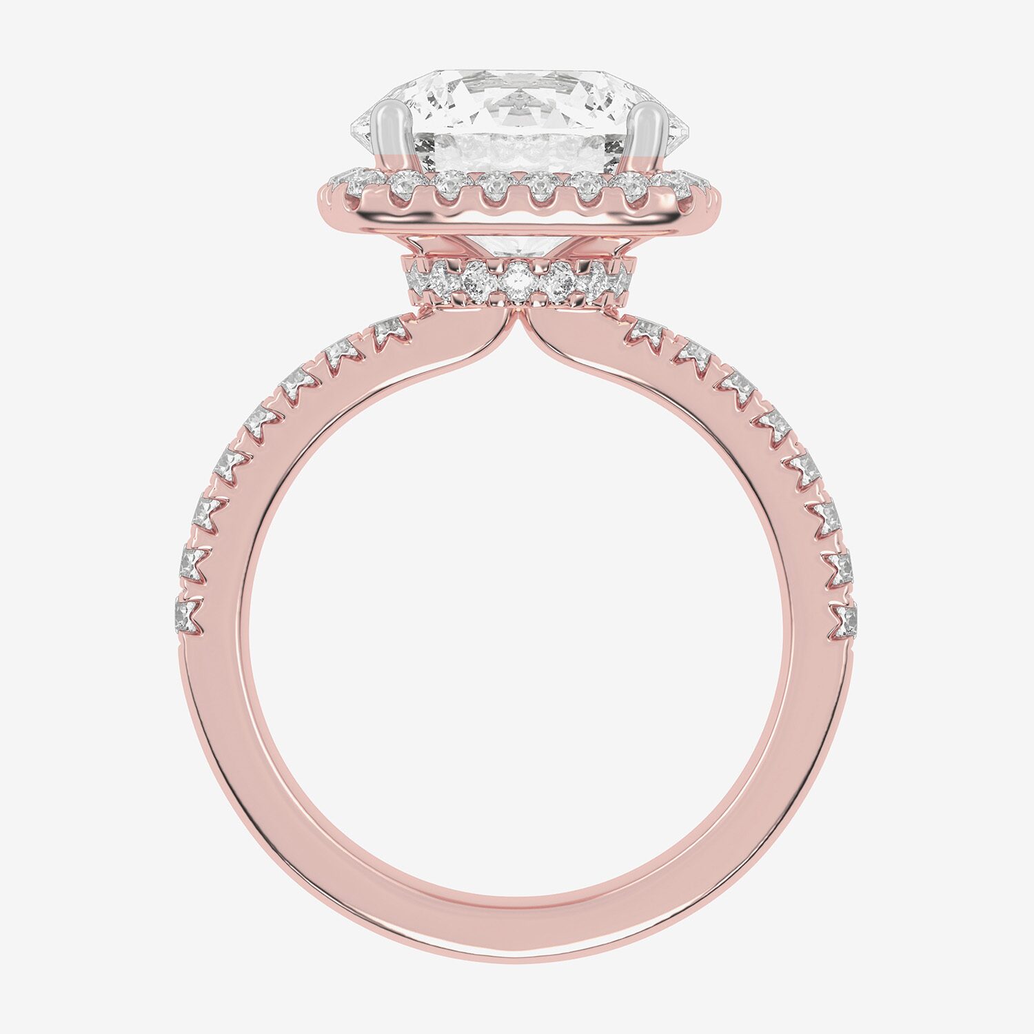 G-H / Vs2-Si1) Womens 3 1/2 CT. T.W Lab Grown White Diamond 14K Gold Side Stone Halo Engagement Ring