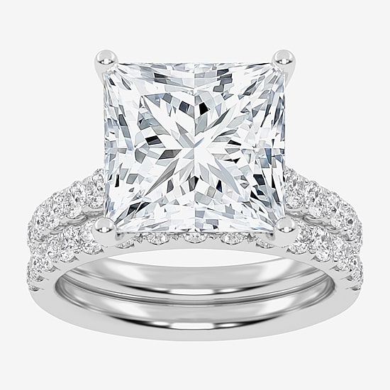 Signature By Modern Bride (G-H / Vs2-Si1) Womens 6 CT. T.W. Lab Grown White Diamond 14K Gold Side Stone Bridal Set