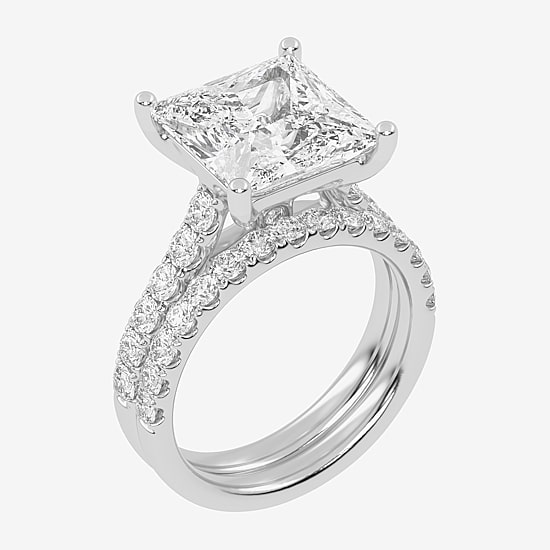 Signature By Modern Bride (G-H / Vs2-Si1) Womens 6 CT. T.W. Lab Grown White Diamond 14K Gold Side Stone Bridal Set