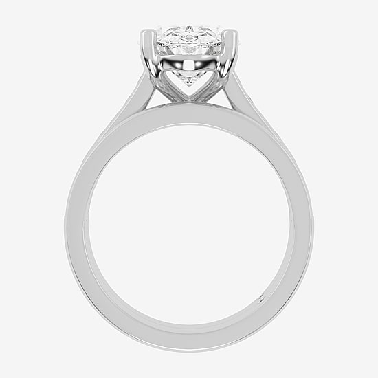 (G-H / Vs2-Si1) Womens 6 CT. T.W. Lab Grown White Diamond 14K Gold Oval Side Stone Bridal Set