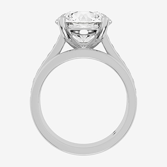 (G-H / Vs2-Si1) Womens 5 CT. T.W. Lab Grown White Diamond 14K Gold Round Side Stone Bridal Set