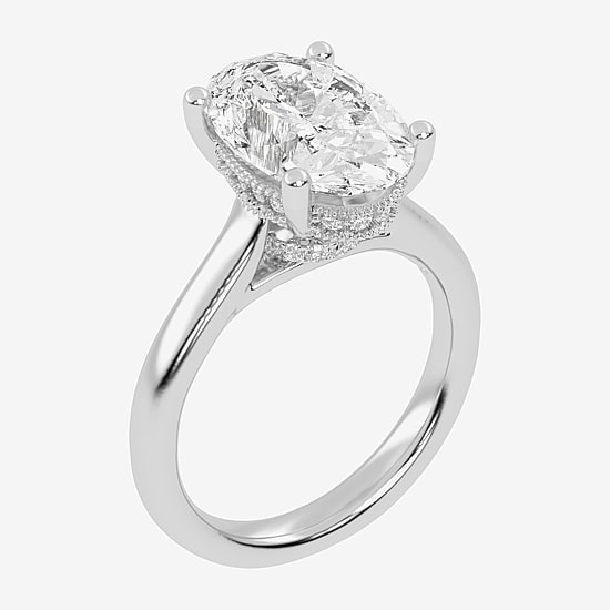 (G-H / Vs2-Si1) Womens 4 1/5 Ct. T.W. Lab Grown White Diamond 14K Gold Solitaire Engagement Ring