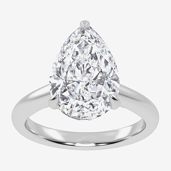 (G-H / Vs2-Si1) Womens 3 1/4 CT. T.W. Lab Grown White Diamond 14K Gold Pear Solitaire Engagement Ring