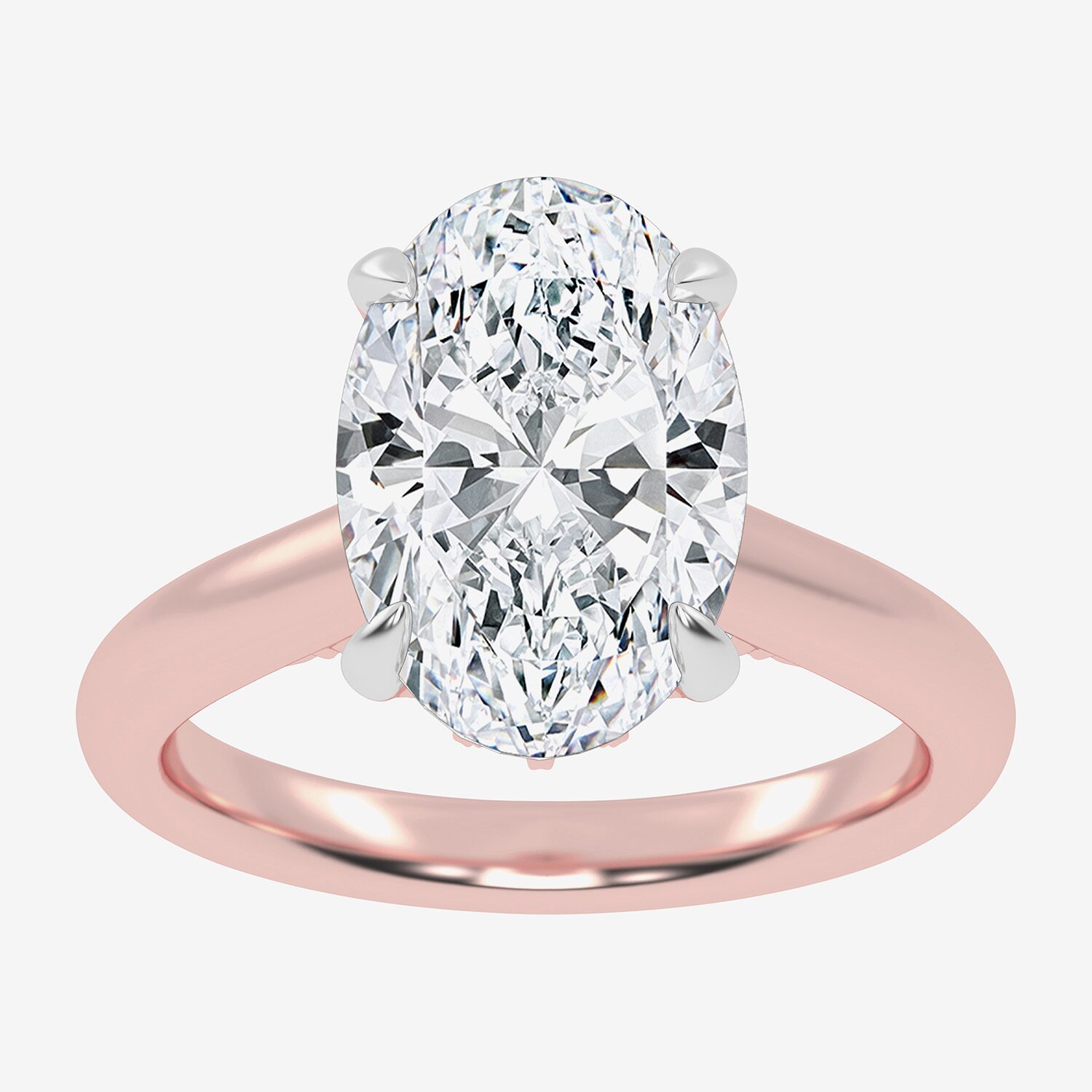 (G-H / Vs2-Si1) Womens 3 1/4 CT. T.W. Lab Grown White Diamond 14K Gold Oval Solitaire Engagement Ring