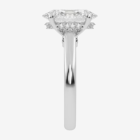 (G-H / Vs2-Si1) Womens 3 1/4 CT. T.W. Lab Grown White Diamond 14K Gold Oval Solitaire Engagement Ring