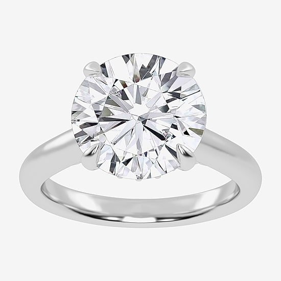 (G-H / Vs2-Si1) Womens 3 1/4 CT. T.W. Lab Grown White Diamond 14K Gold Round Solitaire Engagement Ring