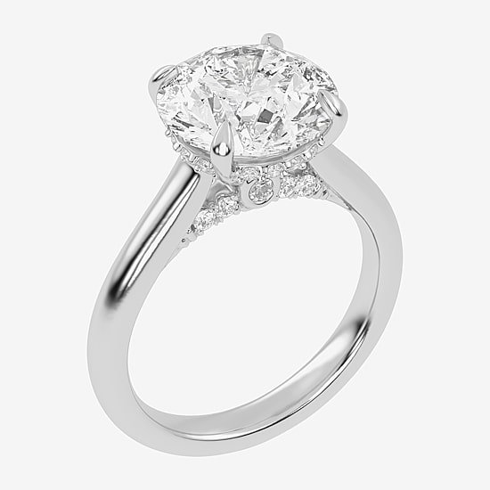 (G-H / Vs2-Si1) Womens 3 1/4 CT. T.W. Lab Grown White Diamond 14K Gold Round Solitaire Engagement Ring