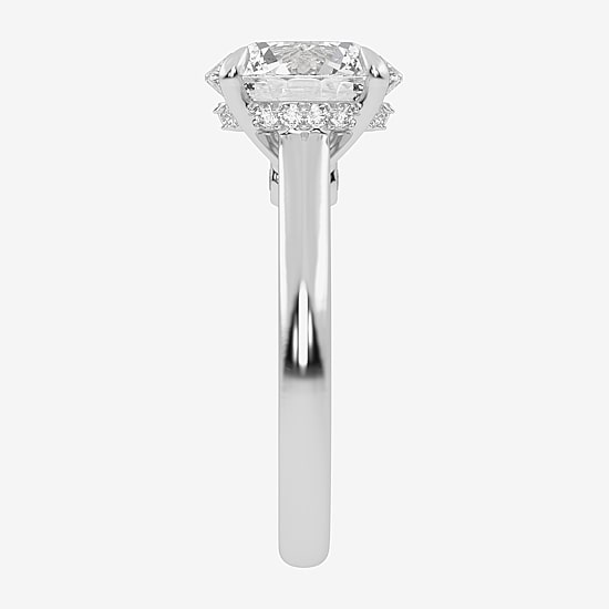 (G-H / Vs2-Si1) Womens 3 1/4 CT. T.W. Lab Grown White Diamond 14K Gold Round Solitaire Engagement Ring