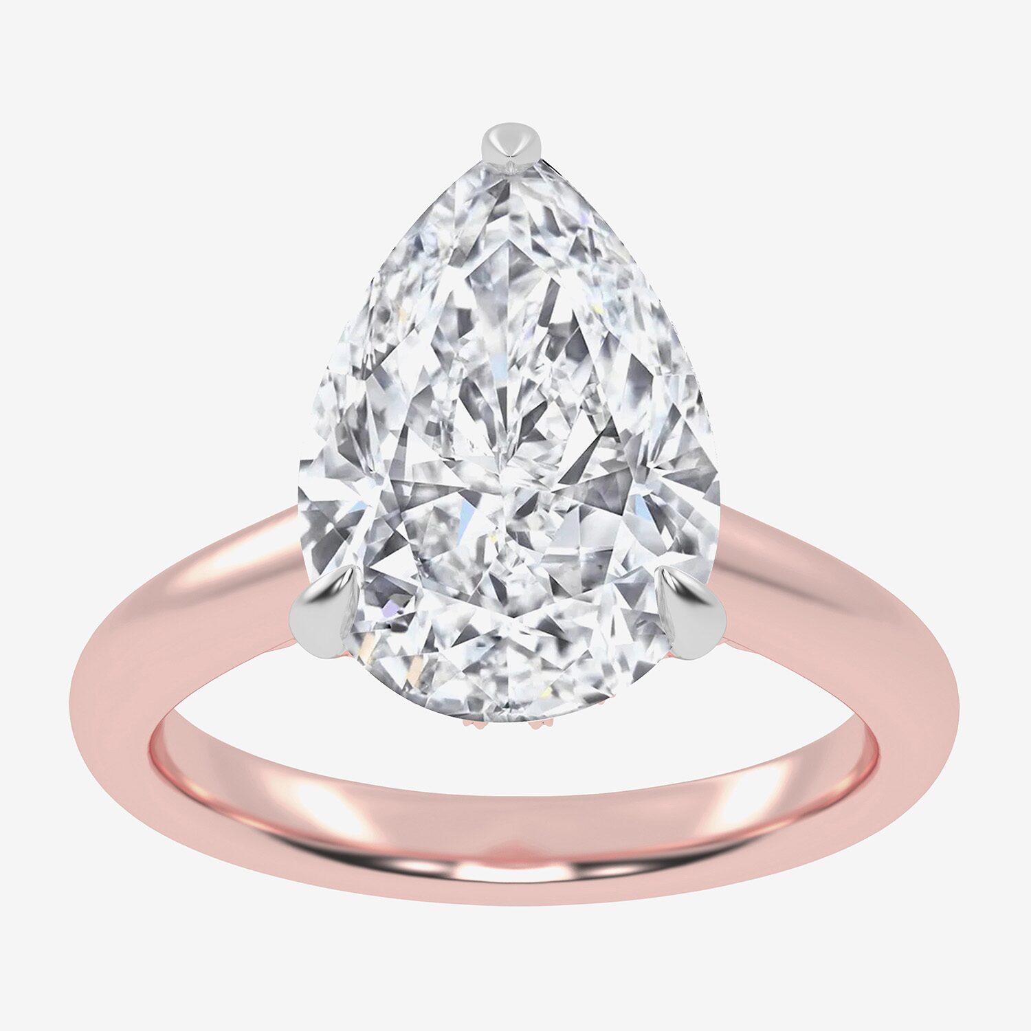 G-H / Vs2-Si1) Womens 1/ CT. T.W. Lab Grown White Diamond 14K Gold Pear Solitaire Engagement Ring