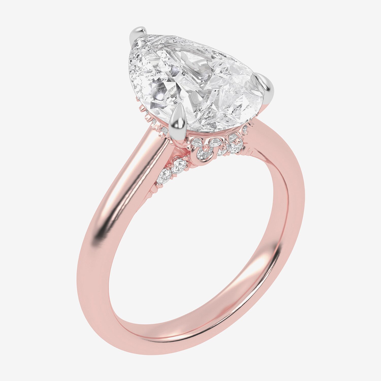 G-H / Vs2-Si1) Womens 1/ CT. T.W. Lab Grown White Diamond 14K Gold Pear Solitaire Engagement Ring