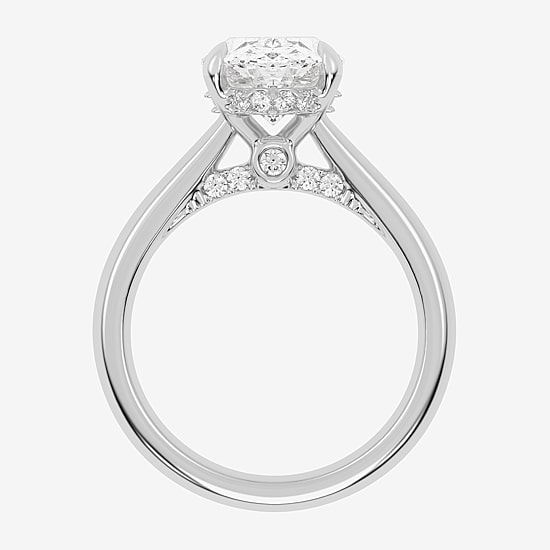 (G-H / Vs2-Si1) Womens 4 1/4 CT. T.W. Lab Grown White Diamond 14K Gold Oval Solitaire Engagement Ring