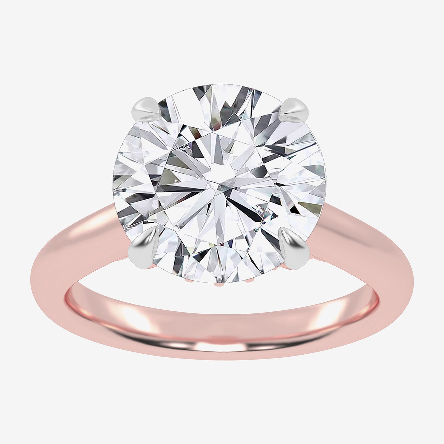 (G-H / Vs2-Si1) Womens 4 1/4 CT. T.W. Lab Grown White Diamond 14K Gold Round Solitaire Engagement Ring