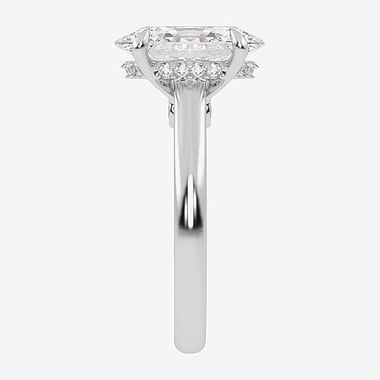 (G-H / Vs2-Si1) Womens 5 1/3 Ct. T.W. Lab Grown White Diamond 14K Gold Oval Solitaire Engagement Ring