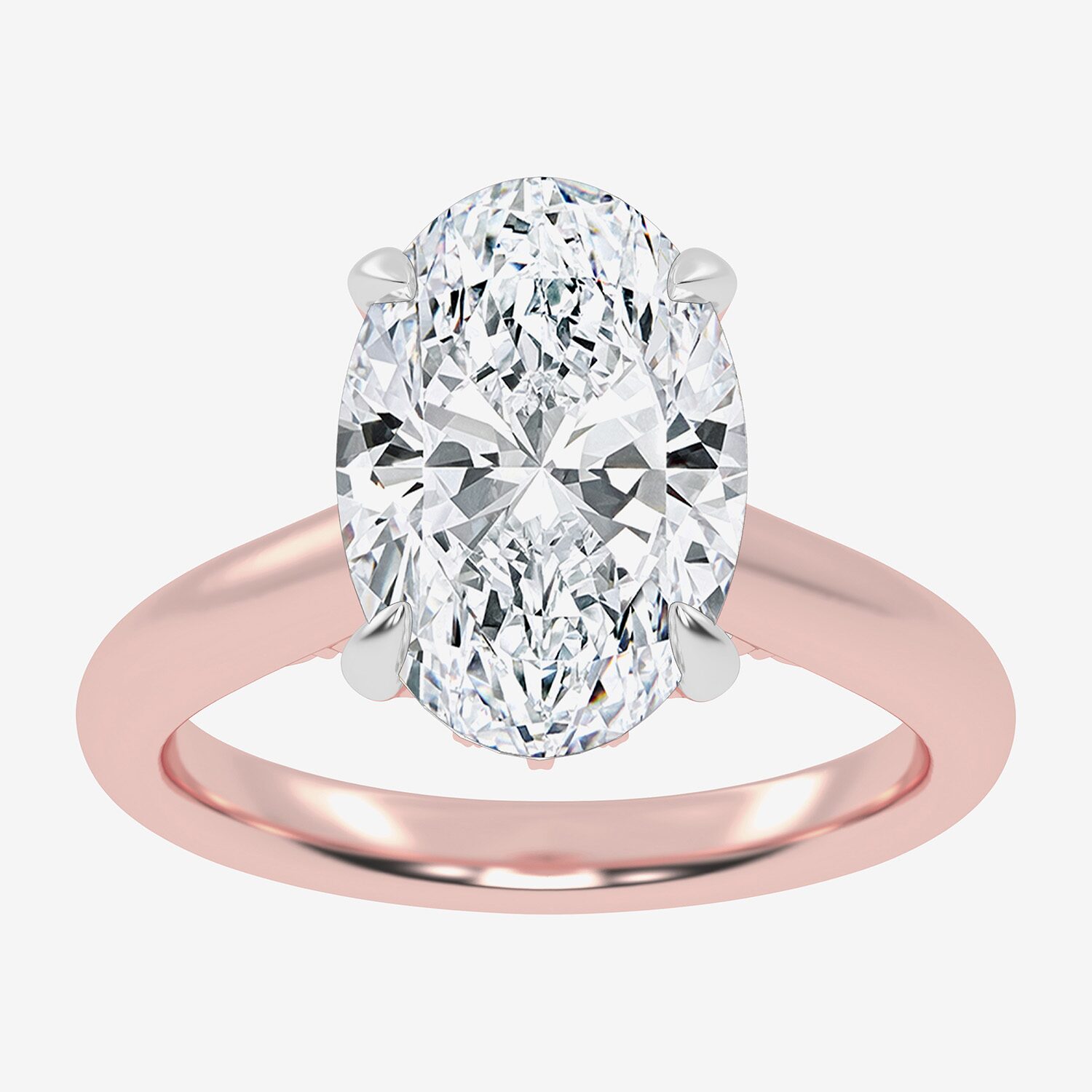 (G-H / Vs2-Si1) Womens 5 1/3 Ct. T.W. Lab Grown White Diamond 14K Gold Oval Solitaire Engagement Ring