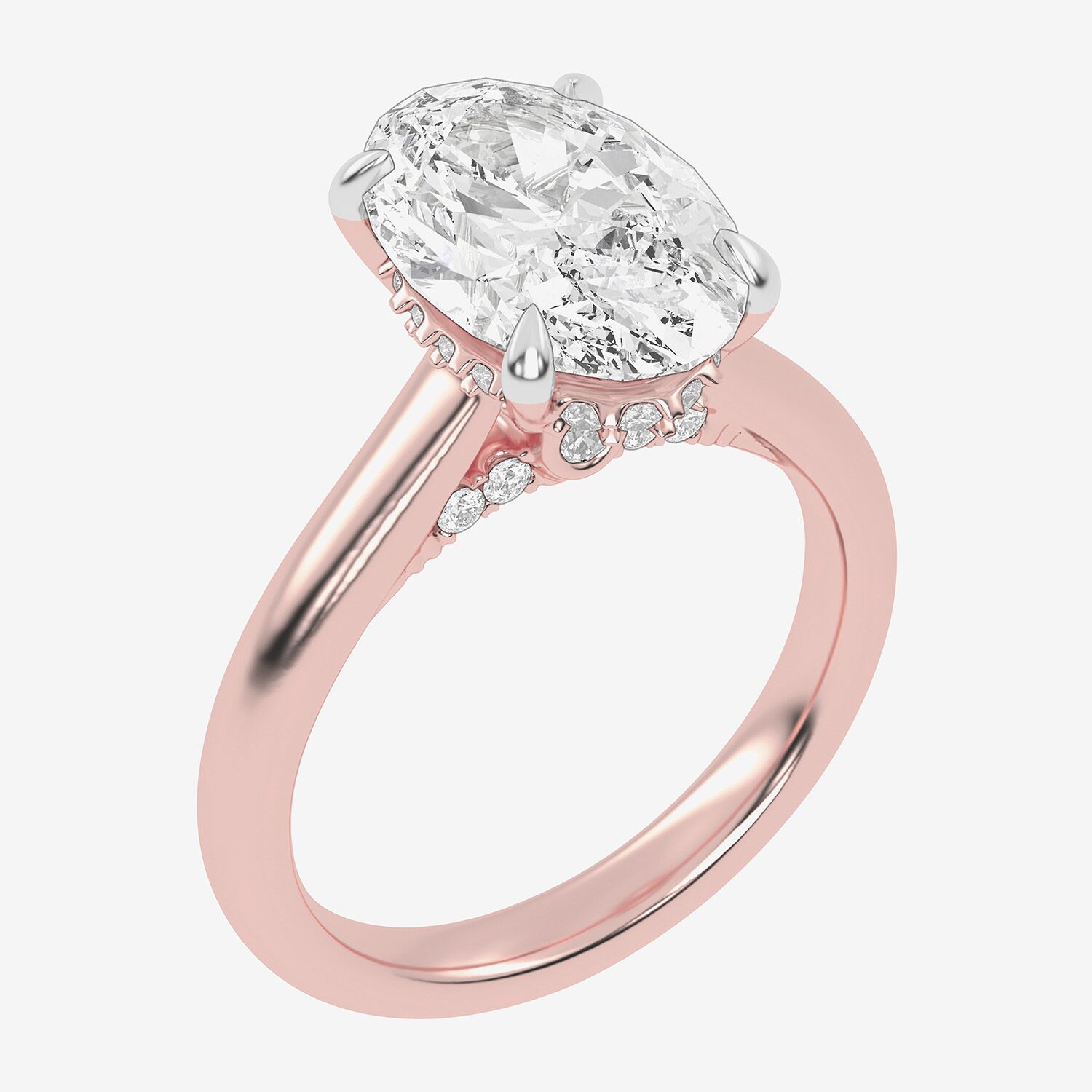 (G-H / Vs2-Si1) Womens 5 1/3 Ct. T.W. Lab Grown White Diamond 14K Gold Oval Solitaire Engagement Ring