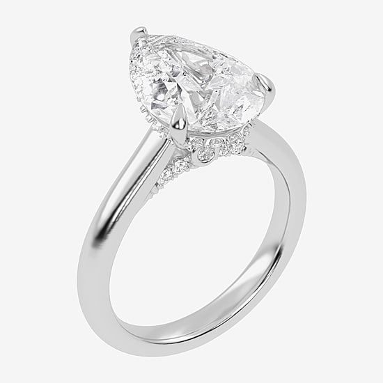 (G-H / Vs2-Si1) Womens 5 1/3 Ct. T.W. Lab Grown White Diamond 14K Gold Pear Solitaire Engagement Ring