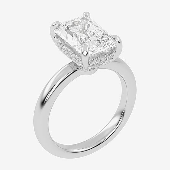 (G-H / Vs2-Si1) Womens 4 CT. T.W. Lab Grown White Diamond 14K Gold Solitaire Engagement Ring