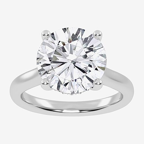 (G-H / Vs2-Si1) Womens 5 1/5 Ct. T.W. Lab Grown White Diamond 14K Gold Solitaire Engagement Ring, 5, White