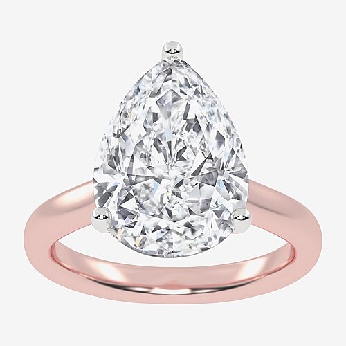 (G-H / Vs2-Si1) Womens 5 1/5 Ct. T.W. Lab Grown White Diamond 14K Gold Solitaire Engagement Ring, 9, Rose