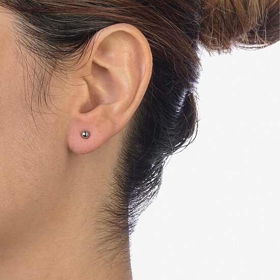 Womens Cubic Zirconia Sterling Silver Ball 3 Pair Earring Set