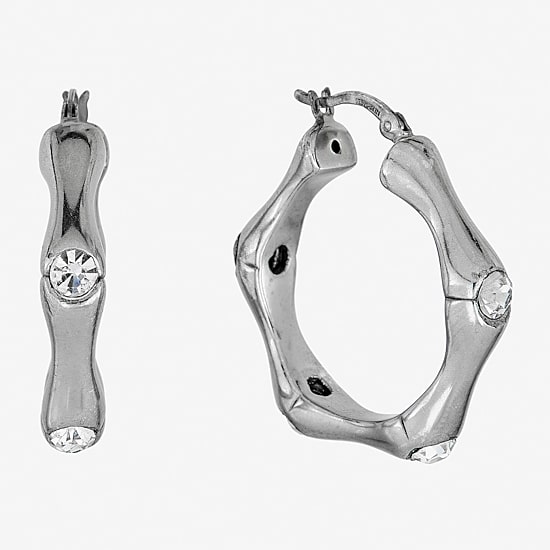 Womens Sterling Silver 30mm Hoop Earrings