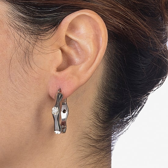 Womens Sterling Silver 30mm Hoop Earrings