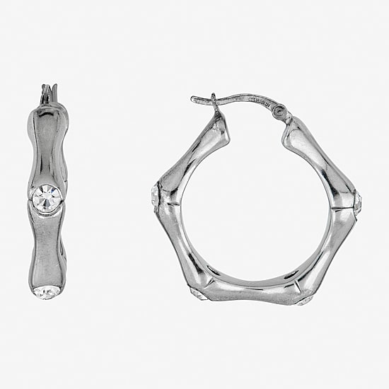 Womens Sterling Silver 30mm Hoop Earrings