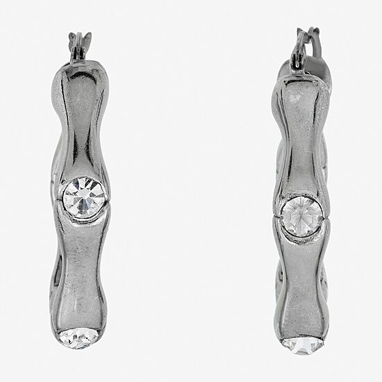 Womens Sterling Silver 30mm Hoop Earrings