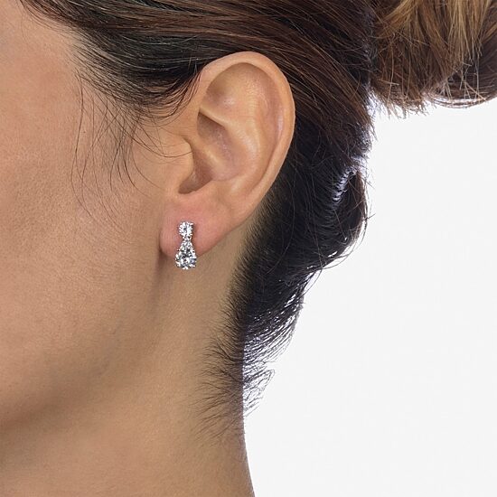 DiamonArt® 3 3/4 CT. T.W. White Cubic Zirconia Sterling Silver Drop Earrings