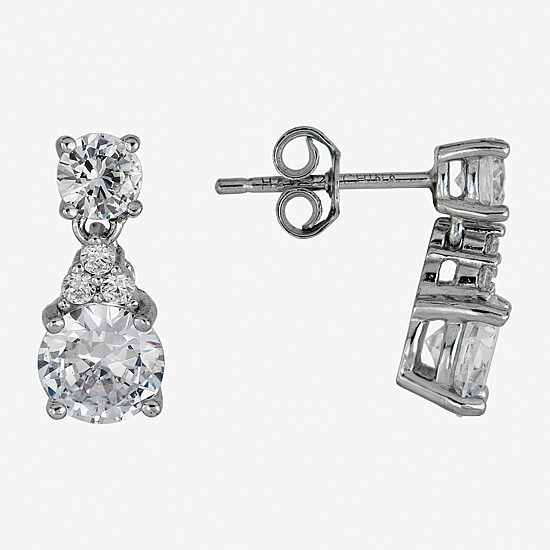 DiamonArt® 3 3/4 CT. T.W. White Cubic Zirconia Sterling Silver Drop Earrings