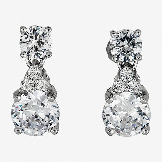 DiamonArt® 3 3/4 CT. T.W. White Cubic Zirconia Sterling Silver Drop Earrings