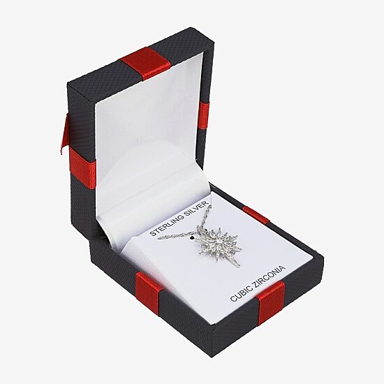 Diamonart Womens White Cubic Zirconia Sterling Silver Star 18 Inch Pendant Necklace