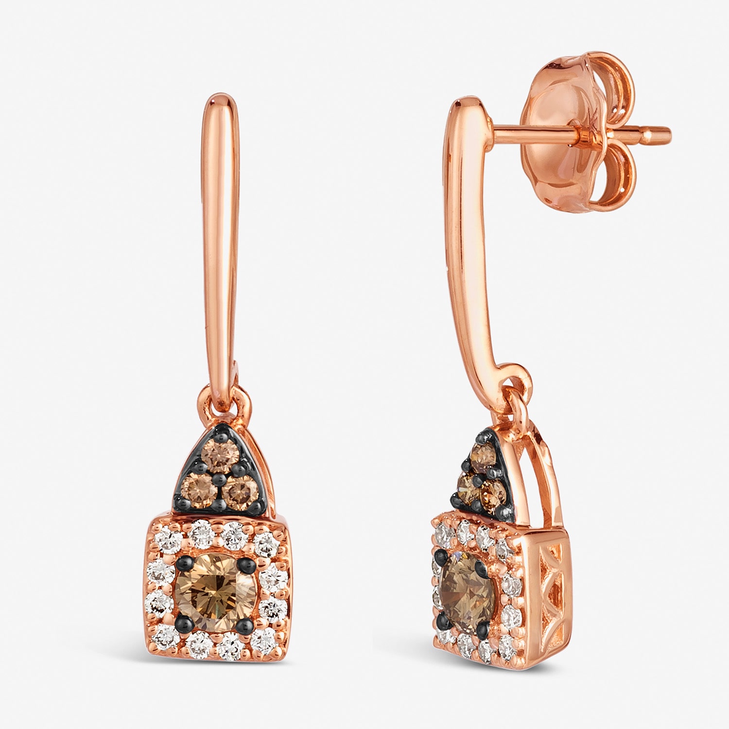 Le Vian® Earrings featuring Chocolate Diamonds® Nude Diamonds™ set in 14K Strawberry Gold