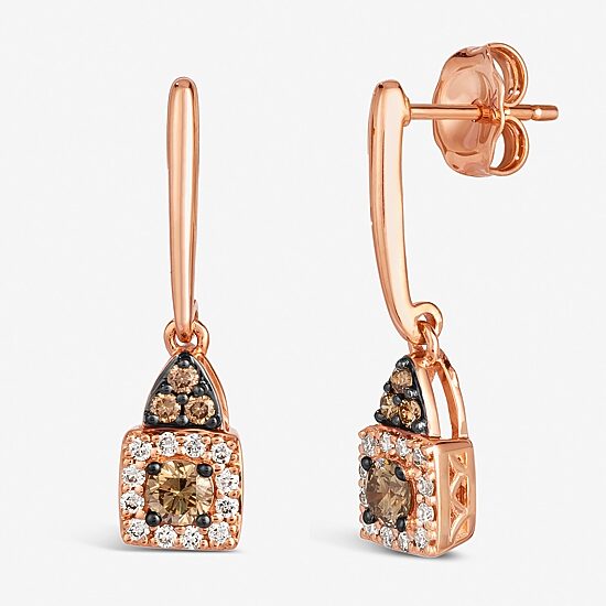 Le Vian® Earrings featuring Chocolate Diamonds® Nude Diamonds™ set in 14K Strawberry Gold®