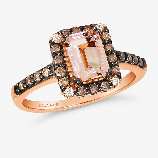 Le Vian® Ring featuring Deep Sea Blue Topaz™ Chocolate Diamonds® Nude Diamonds™ set in 14K Honey Gold™