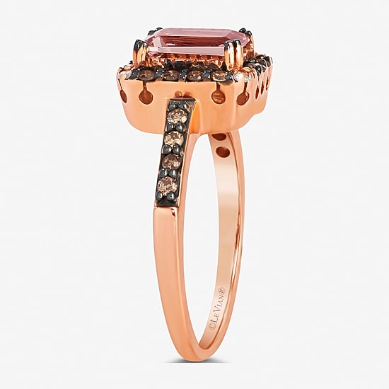 Le Vian® Ring featuring Deep Sea Blue Topaz™ Chocolate Diamonds® Nude Diamonds™ set in 14K Honey Gold™