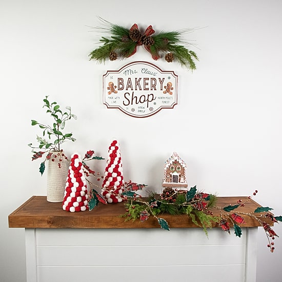 Northlight Plaid Holly With Jingle Bells Christmas Indoor Garland