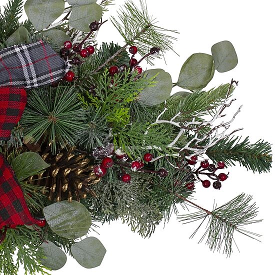 Northlight 36in Bows And Berries   Unlit Swag