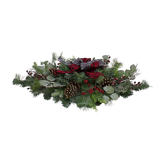 Northlight 36in Bows And Berries   Unlit Swag