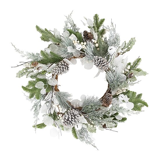Northlight Mixed Foliage With Pine Cones Wreath