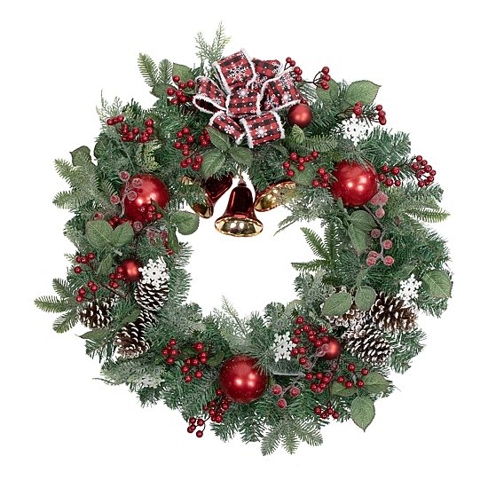 Northlight Bells And Mixed Foliage Wreath