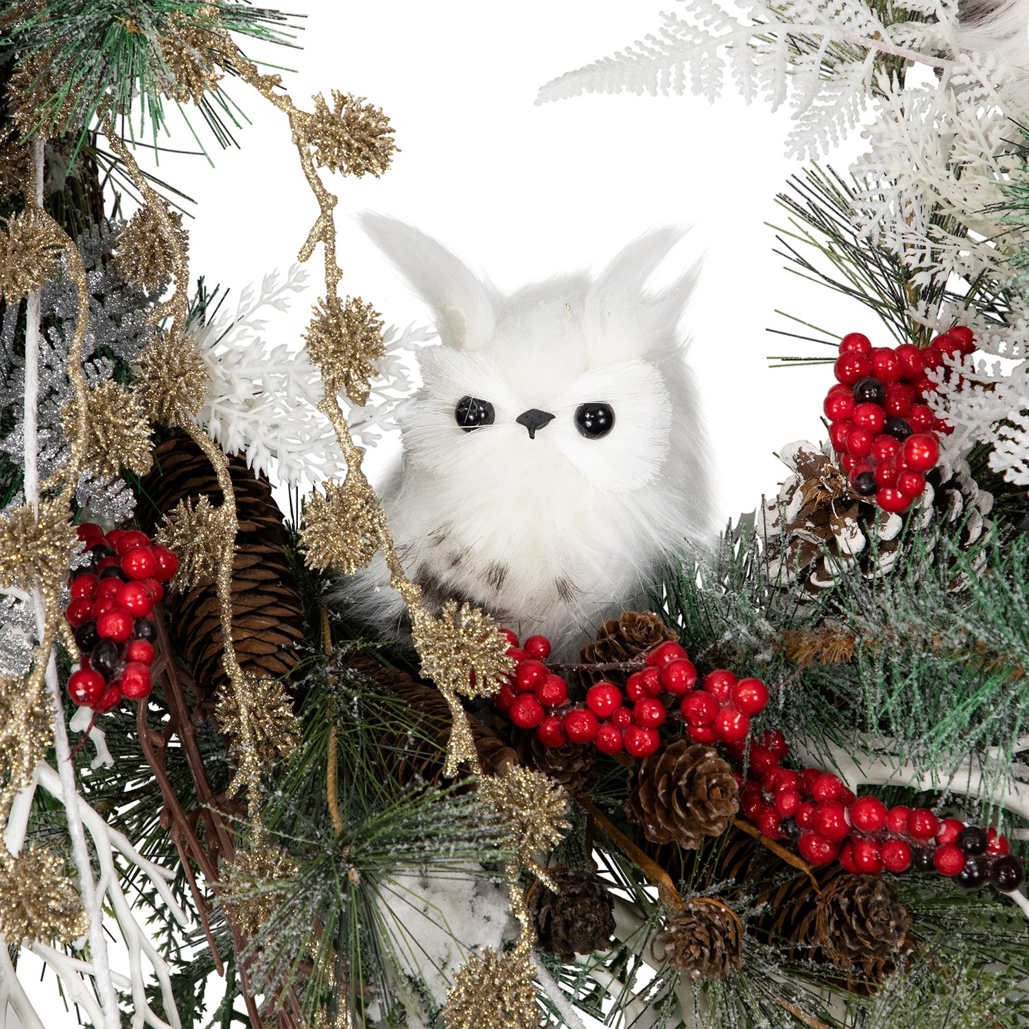Northlight 34in Owls And Berries Unlit Wreath