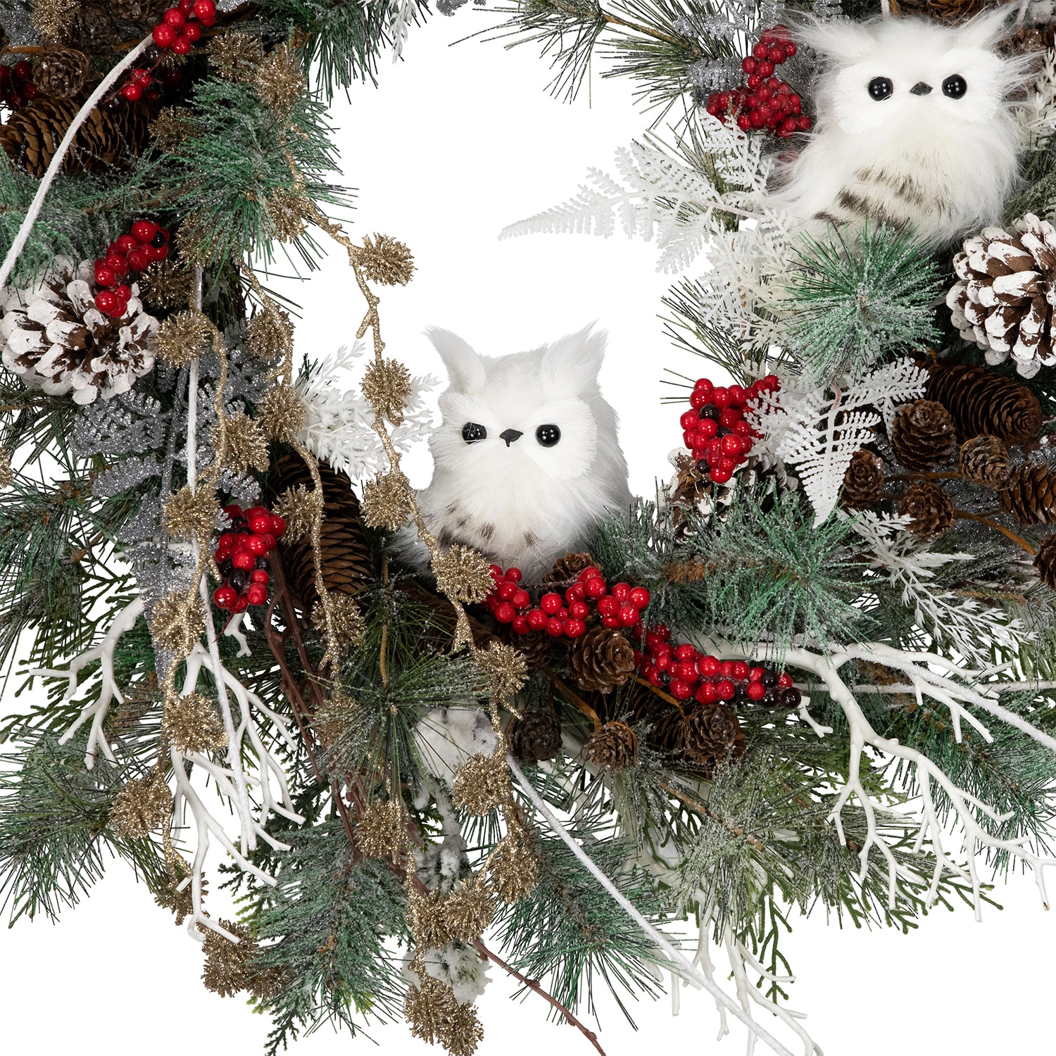 Northlight 34in Owls And Berries Unlit Wreath