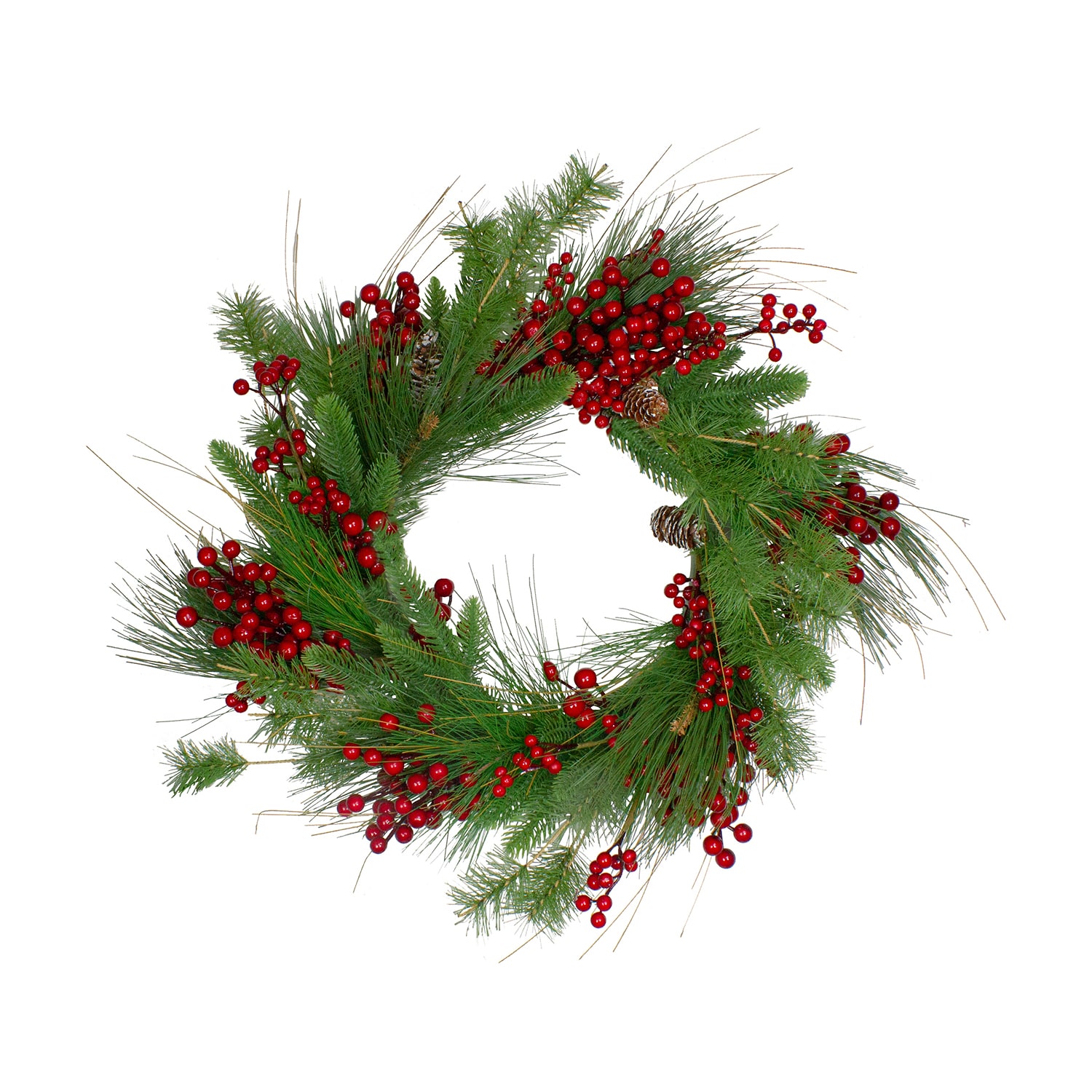 Northlight 24in Pine And Berry Unlit Wreath