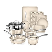 Gotham Steel Hammered Cream 15-pc. Non-Stick Ceramic Cookware and Bakeware Set